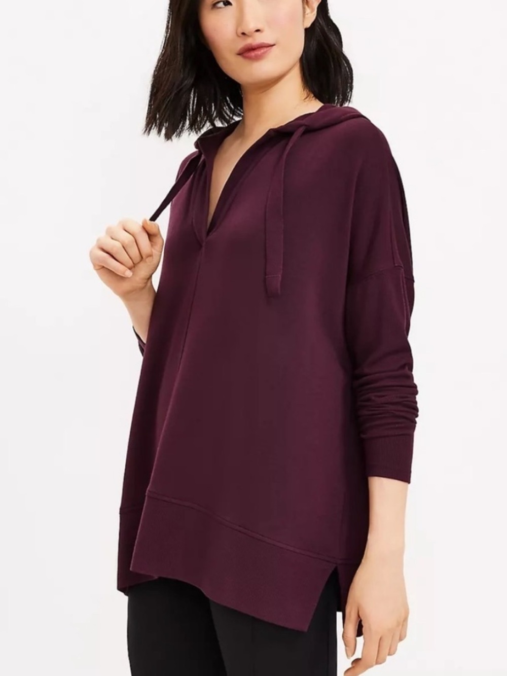 Wonderly Burgundy Lightweight Hooded Pullover